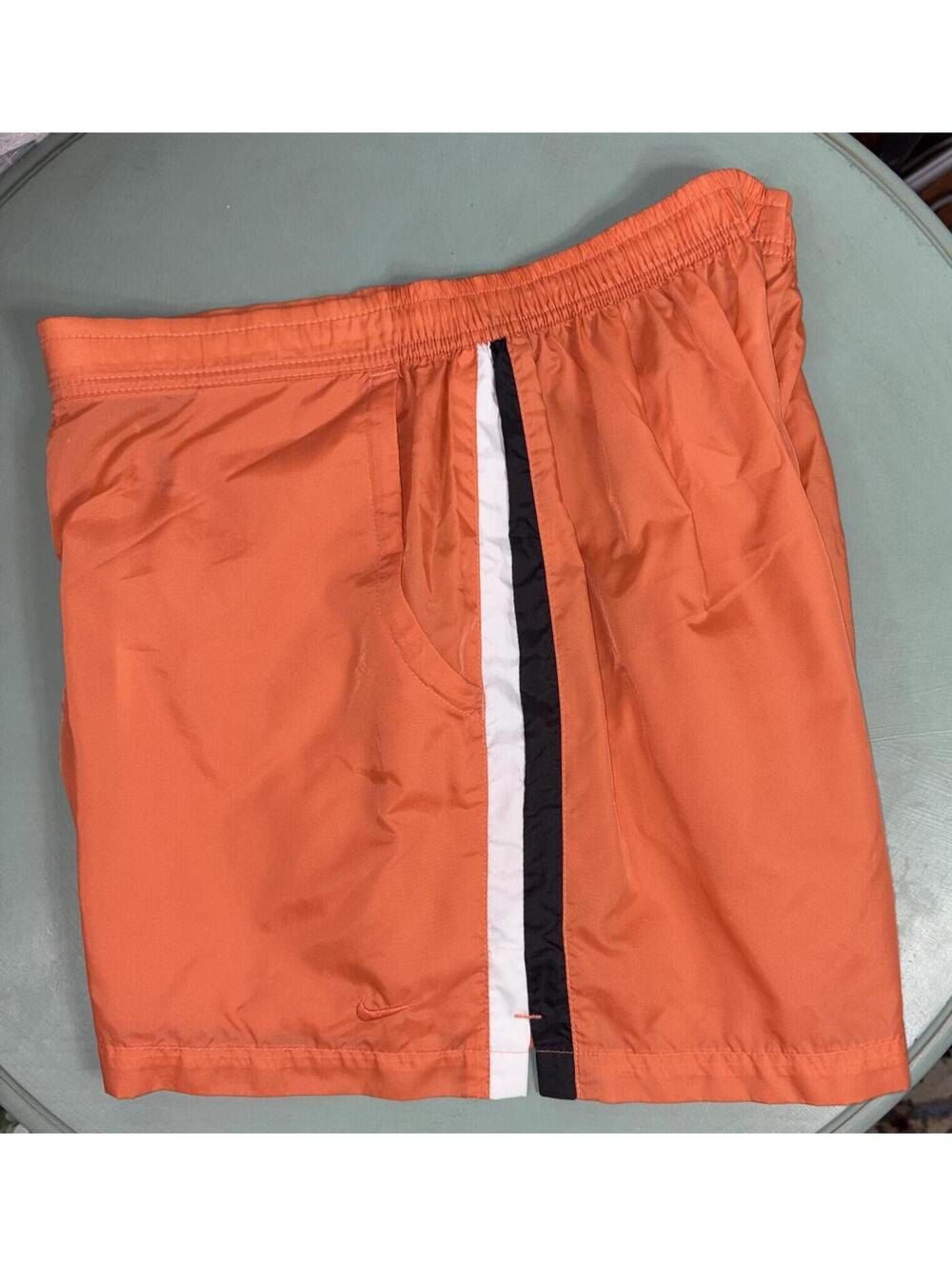 Vintage Nike Women’s Orange Nylon Running Shorts Size Medium Retro Y2K Athletic